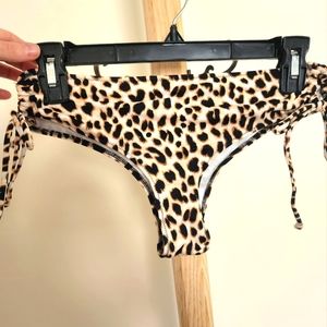 PINK - Victoria Secret, Swim - Cheeky Bottoms, Size M, Cheetah Print, Adjustable